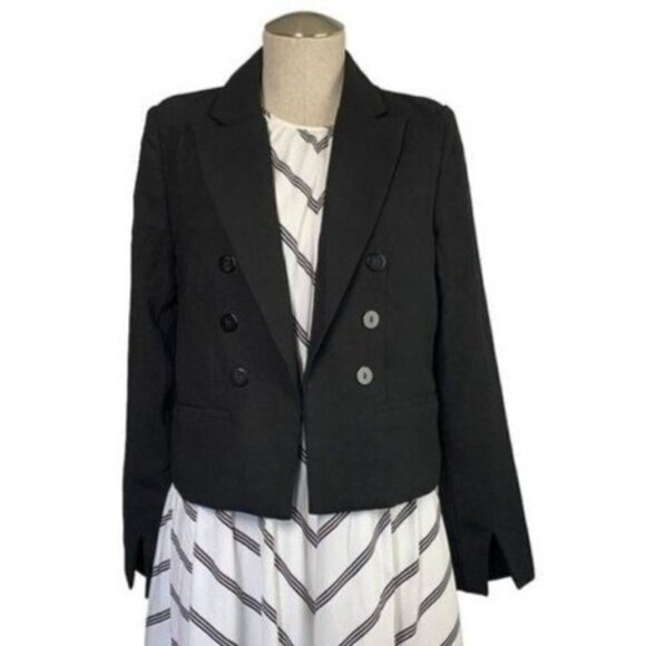 Romeo & Juliet Open Front Split-Cuff Blazer, Black Polyester - Size Medium NWOT - Picture 1 of 8